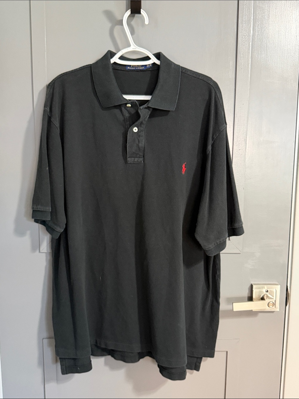 Ralph Lauren Black Polo with Red Pony Logo